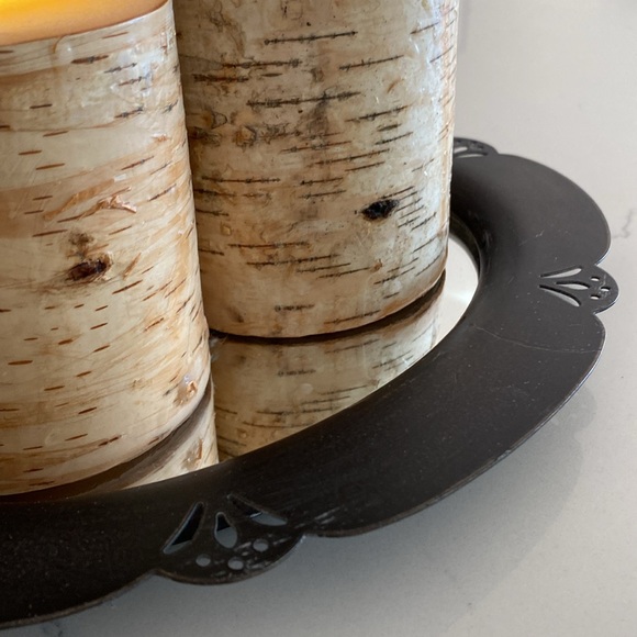 Vintage Metal Bronze Mirror/Tray (candles NOT included) - Picture 13 of 16